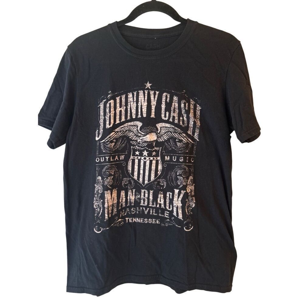 <2pcs SET sz M & L!> Johnny Cash Man in Black Tennessee T-shirts Country Band T